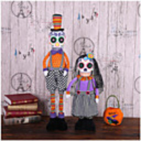 Halloween Party Toys Swinging Skull Doll 2 pcs Skull Skeleton Iron Cotton Kid