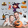 Halloween Party Toys Window Sticker Wall Stickers Halloween Wall Decals 2 pcs Cat Skull Skeleton Pumpkin Cartoon Bat PVC Kid