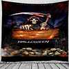 Halloween Party Wall Tapestry Art Decor Blanket Curtain Picnic Tablecloth Hanging Home Bedroom Living Room Dorm Decoration Pychedelic kull keleton Grim Reaper Pumpkin Haunted cary Grave Polyeter