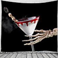 Halloween Party Wall Tapestry Art Decor Blanket Curtain Picnic Tablecloth Hanging Home Bedroom Living Room Dorm Decoration Pychedelic kull keleton Haunted cary Polyeter