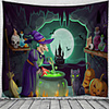 Halloween Party Wall Tapestry Art Decor Blanket Curtain Picnic Tablecloth Hanging Home Bedroom Living Room Dorm Decoration Pychedelic kull keleton Pumpkin Bat Witch Haunted cary Catle Polyeter