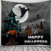 Halloween Party Wall Tapestry Art Decor Blanket Curtain Picnic Tablecloth Hanging Home Bedroom Living Room Dorm Decoration Pychedelic kull keleton Pumpkin Bat Witch Haunted cary Catle Polyeter