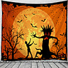 Halloween Party Wall Tapestry Art Decor Blanket Curtain Picnic Tablecloth Hanging Home Bedroom Living Room Dorm Decoration Pychedelic kull keleton Pumpkin Bat Witch Haunted cary Polyeter