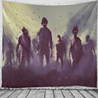 Halloween Party Wall Tapestry Art Decor Blanket Curtain Picnic Tablecloth Hanging Home Bedroom Living Room Dorm Decoration Pychedelic kull keleton Zombie Haunted cary Polyeter