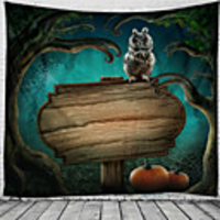 Halloween Party Wall Tapestry Art Decor Blanket Curtain Picnic Tablecloth Hanging Home Bedroom Living Room Dorm Decoration Pychedelic Owl Haunted cary Polyeter