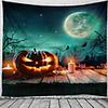 Halloween Party Wall Tapestry Art Decor Blanket Curtain Picnic Tablecloth Hanging Home Bedroom Living Room Dorm Decoration Pychedelic Pumpkin Bat Haunted cary Polyeter