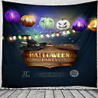 Halloween Party Wall Tapestry Art Decor Blanket Curtain Picnic Tablecloth Hanging Home Bedroom Living Room Dorm Decoration Pychedelic Pumpkin Lantern Polyeter