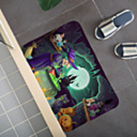 Halloween Pattern Bathroom Absorbent Pad Creative Carpet Coral Fleece Kitchen Living Room Floor Mat New Design
