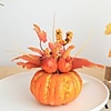 Halloween Pumpkin Decorations With Maple Leaf For Holiday Decoration