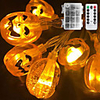 Halloween Pumpkin Lights 30-100 LED Halloween String Lights Battery Operated 3D Jack-O-Lantern Lights 8 Modes Waterproof IP65 for Halloween Decorations Outdoor Indoor Party