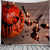 Halloween Wall Tapestry Art Decor Blanket Curtain Picnic Tablecloth Hanging Home Bedroom Living Room Dorm Decoration Psychedelic Pumpkin Haunted Scary Polyester