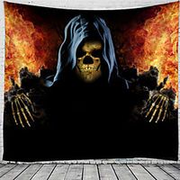 Halloween Wall Tapestry Art Decor Blanket Curtain Picnic Tablecloth Hanging Home Bedroom Living Room Dorm Decoration Psychedelic Skull Skeleton Pumpkin Bat Haunted Scary Polyester miniinthebox
