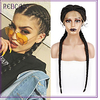 Hand Braided Swiss Lace Front Straight Braided Wigs with Baby Hair Heat Resistant Lightweight Twisted Synthetic Hair 34 Free Cap miniinthebox