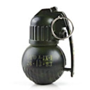 Hand Grenade Shaped Lighter Keychain with Sound Effect (Green Camouflage Colors)