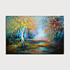 Hand-Painted Abstract Landscape Painting Canvas Art Painting Modern Art Textured Art with Stretcher Ready to Hang With Stretched Frame