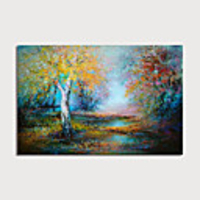 Hand-Painted Abstract Landscape Painting Canvas Art Painting Modern Art Textured Art with Stretcher Ready to Hang With Stretched Frame