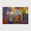 Hand-Painted Abstract Wines Painting Canvas Art Painting Abstract Still Life Acrylic Painting Modern Art Textured Art with Stretcher Ready to Hang With Stretched Frame