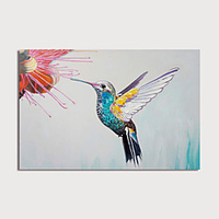 Hand Painted Canvas Oil Painting Abstract Animal Bird Home Decoration With Frame Painting Ready To Hang With Stretched Frame