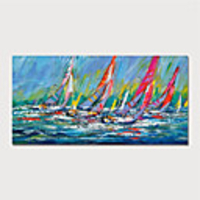 Hand Painted Canvas Oil Painting Abstract Boats Home Decoration With Frame Painting Ready To Hang With Stretched Frame