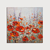 Hand-Painted Red Flowers by knife Abstract Paintings Canvas Art Painting Abstract Acrylic Painting Modern Art Textured Art with Stretcher Ready to Hang With Stretched Frame