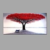 Hand-painted Red Tree Oil Painting Fallen Leaves Contemporary Art Decor Ready to Hang 10050cm With Stretched Frame