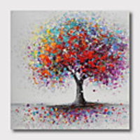 Hand Painted Stretched Oil Painting Canvas Ready to hang Abstract Style Material High Quantity Trees Wall Art Modern Trees Purple With Stretched Frame