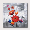 Hand painted Stretched Oil Painting Canvas Ready To Hang Abstract Style Red Roses Flowres With Stretched Frame