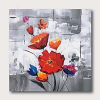 Hand painted Stretched Oil Painting Canvas Ready To Hang Abstract Style Red Roses Flowres With Stretched Frame
