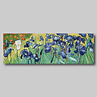 Hand Painted Van Gogh Museum Quality Oil Painting - Abstract Landscape Blue Irises Flowers Modern Large Rolled Canvas
