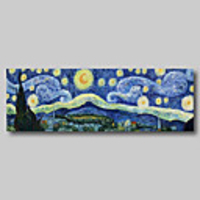 Hand Painted Van Gogh Museum Quality Oil Painting - Abstract Landscape Starry Night Modern Large Rolled Canvas