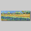 Hand Painted Van Gogh Museum Quality Oil Painting - Abstract Landscape Village Irises Field Modern Large Rolled Canvas