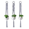 Hand Woven Macrame Tapestry Plant Hanger Holder Bohemian Boho Wall Hanging Ornament Art Decor Home Bedroom Living Room Decoration Nordic Handmade Tassel Cotton Flower Pot 1590cm