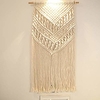 Hand Woven Macrame Wall Tapestry Bohemian Boho Art Decor Blanket Curtain Hanging Home Bedroom Living Room Decoration Nordic Handmade Tassel Cotton 32 x 16