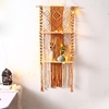 Hand-woven Tapestry Two-layer Shelf Bohemian Diy Wall Shelf Colorful Cotton Tapestry miniinthebox