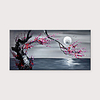 Handmade Beautiful Plum Blossom Scenery Under The Moon Seascape Artwork Oil Paintings Rolled Without Frame