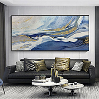 Handmade Oil Painting Canvas Wall Art Decoration Abstract Gold Leaf Painting Razzle Dazzle for Home Decor Rolled Frameless Unstretched Painting miniinthebox