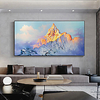 Handmade Oil Painting Canvas Wall Art Decoration Abstract Landscape Painting The Golden Mountains for Home Decor Rolled Frameless Unstretched Painting miniinthebox