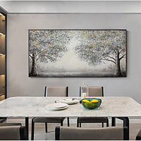 Handmade Oil Painting Canvas Wall Art Decoration Abstract Plant Painting Flowering Rree for Home Decor Rolled Frameless Unstretched Painting miniinthebox