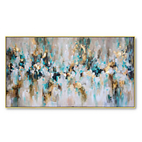 Handmade Oil Painting Canvas Wall Art Decoration Golden Abstract Moasic Effect for Home Decor Rolled Frameless Unstretched Painting miniinthebox