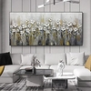 Handmade Oil Painting Canvas Wall Art Decoration Palette Knife Painting White Cherry Blossom for Home Decor Rolled Frameless Unstretched Painting miniinthebox