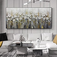 Handmade Oil Painting Canvas Wall Art Decoration Palette Knife Painting White Cherry Blossom for Home Decor Rolled Frameless Unstretched Painting miniinthebox