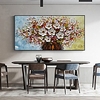 Handmade Oil Painting Canvas Wall Art Decoration Palette Knife Painting White Flower for Home Decor Rolled Frameless Unstretched Painting miniinthebox