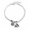 handmade three layers alloy sun elephant charm rope chain anklet bohimian vintage adjustable length ankle bracelet