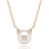 handpicked aaa cat ear freshwater cultured pearl necklace pendant - yellow