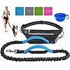hands free dog leash for running training walking,  extendable bungee dog running waist leash for medium and large dogs,  dual handles adjustable waist belt with a free dog bowl