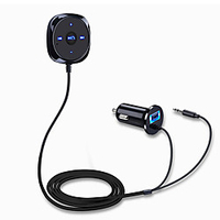 Handsfree Bluetooth Car Kit MP3 Player 3.5mm AUX Audio 5V/2.1A USB Car Charger A2DP Music Receiver Adapter Support for Siri with Magnetic Base Handsfree Talking and Music Streaming miniinthebox