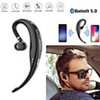 Handsfree Earphone Wireless Single Ear Hook Bluetooth 5.0 Earphone Headphone Handsfree Microphone for Phone Car Driver Wireless Business Headset