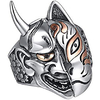hannya mask ring japanese jewelry mens big statement biker cool devil rings