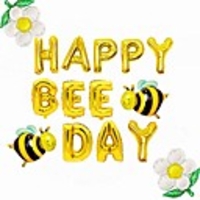 happy bee day balloons happy bee day banner bumble bee baby shower decoration bumble bee balloons for baby shower 1st birthday bumble bee decor bee party (gold)