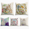 Happy Easter Cushion Cover 5PC Linen Soft Decorative Square Throw Pillow Cover Cushion Case Pillowcase for Sofa Bedroom 45 x 45 cm (18 x 18 Inch) Superior Quality Machine Washable